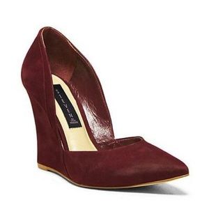 Steven by Steve Madden Maroon Serkerity Suede Pointy Toe Wedge Heels